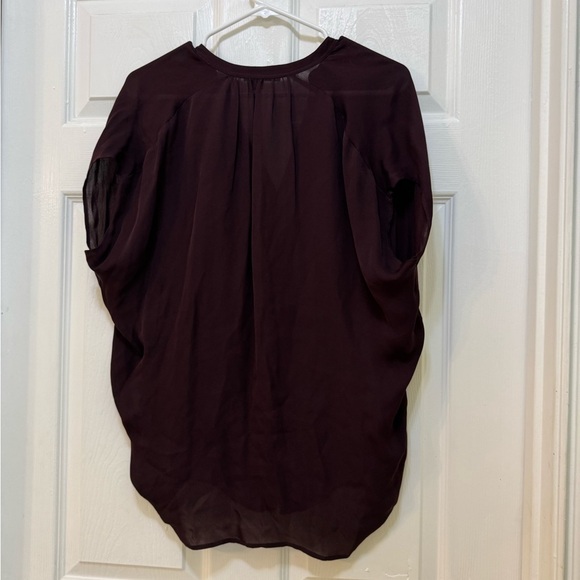 Vince Red Dolman Sleeve Blouse with Mandarin Collar - Picture 6 of 9